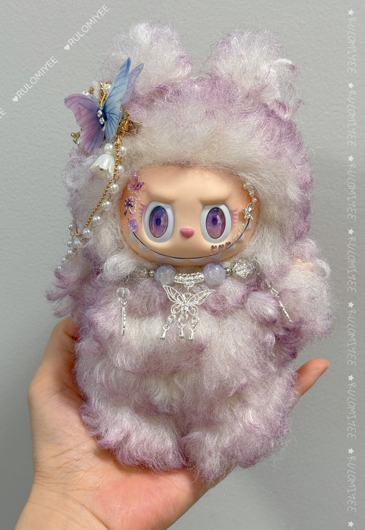 Handmade Popcorn-Curl Kitty Plush | Magnetic Tail | Custom Floral Eyes | OOAK Collectible