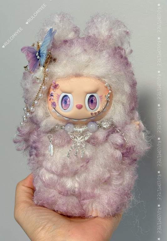 Handmade Popcorn-Curl Kitty Plush | Magnetic Tail | Custom Floral Eyes | OOAK Collectible